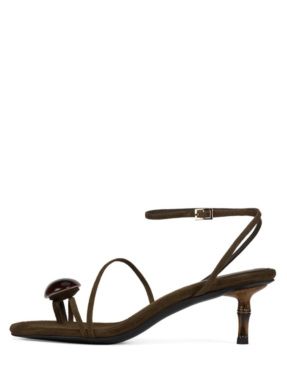 SOLD Jeffrey Campbell Carnelian Kitten Heel Sandal in Brown Suede